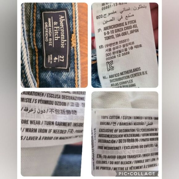 Abercrombie‎ & Fitch Anne High Rise Girlfriend Jean 27/4 Distressed Crop - Picture 12 of 12
